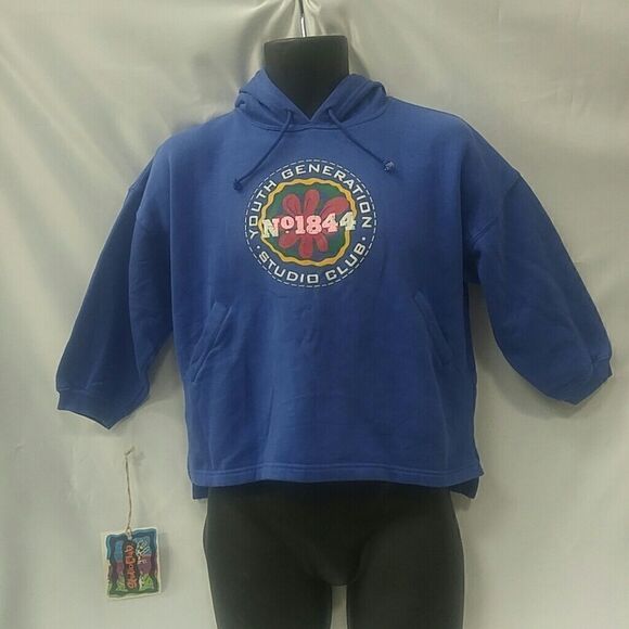 BOY'S STUDIO CLUB ROYAL BLUE HOODED FLEECE TOP - Picture 1 of 7